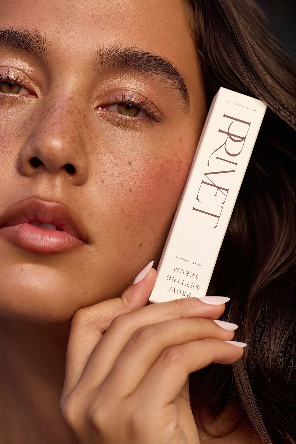 Model with Privet eyebrow serum